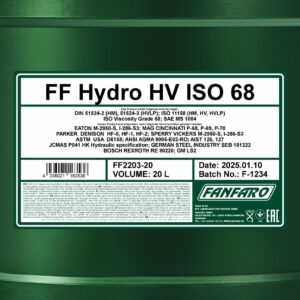 FANFARO 2203 Hydro HV ISO 68 LONGLIFE – 20 l