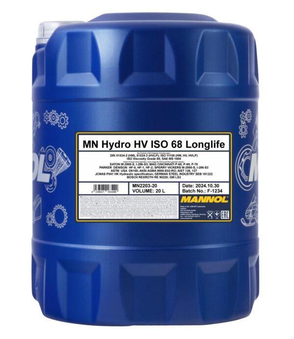 MANNOL 2203 Hydro HV ISO 68 LONGLIFE – 20 L