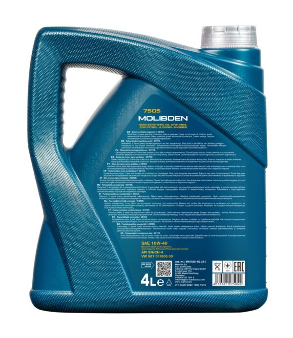 MANNOL 7505 Molibden 10W-40 &ndash; 4 L