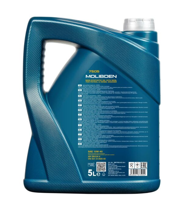 MANNOL 7505 Molibden 10W-40 &ndash; 5 L