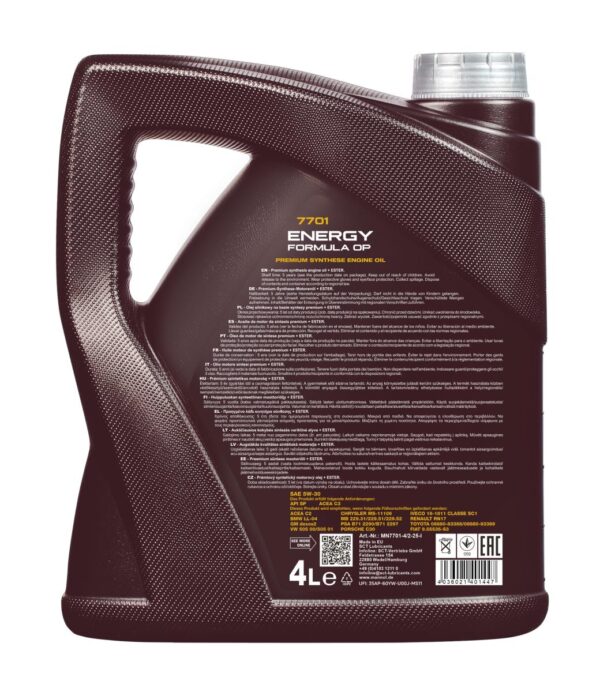 MANNOL 7701 Energy Formula OP 5W-30 &ndash; 4 L