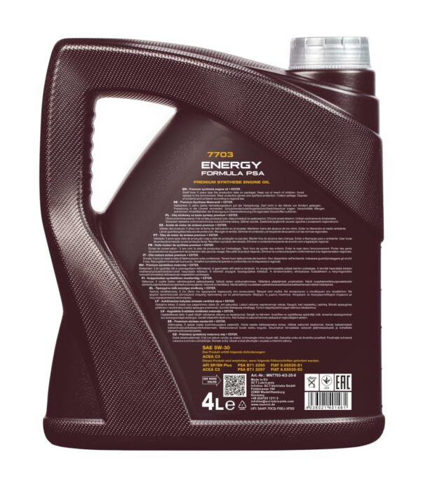 MANNOL 7703 Energy Formula PSA 5W-30 &ndash; 4 L