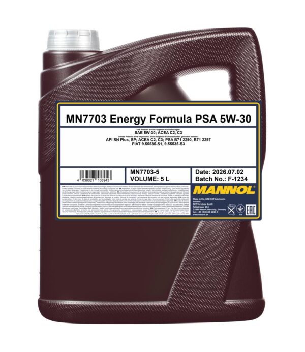 MANNOL 7703 Energy Formula PSA 5W-30 &ndash; 5 L