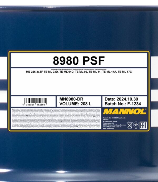 MANNOL 8980 PSF – 208 L