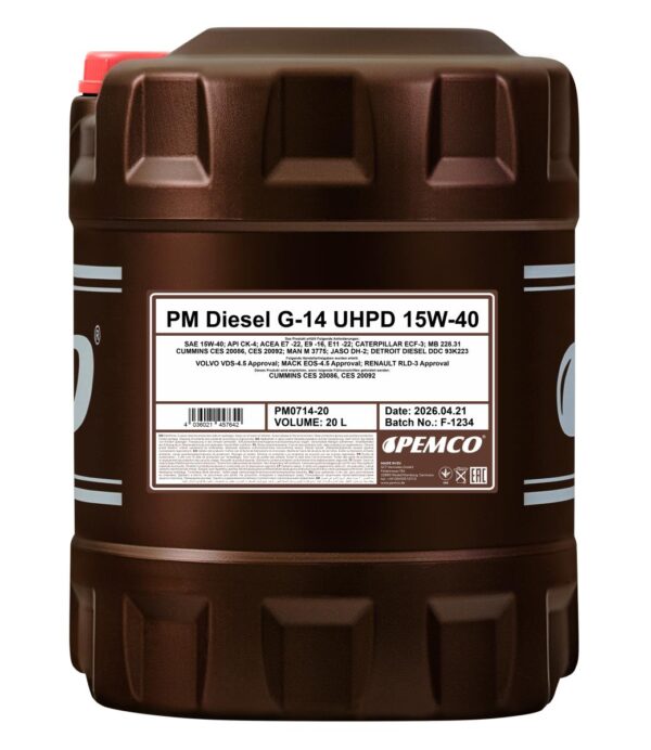PEMCO 714 Diesel G-14 UHPD 15W-40 &ndash; 20 l