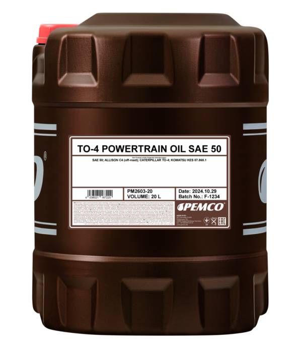 PEMCO 2603 TO-4 Powertrain Oil SAE 50 &ndash; 20 l